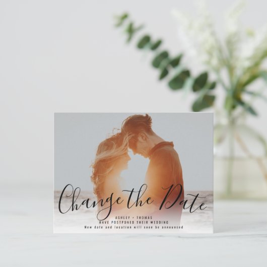 Modern Verander de datum | Upload uw foto Briefkaart (Staand voorkant)