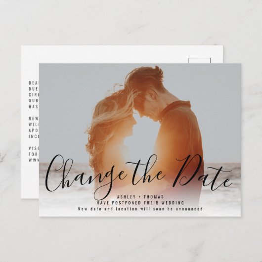 Modern Verander de datum | Upload uw foto Briefkaart (Voorkant / Achterkant)