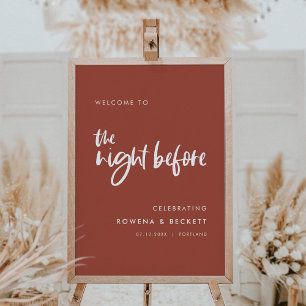 Modern verbrande steen Welkom in de nacht ervoor Poster