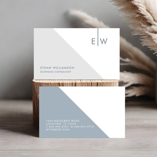 Modern verfijnd & minimalistisch monogram visitekaartje