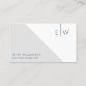 Modern verfijnd & minimalistisch monogram visitekaartje (Voorkant)