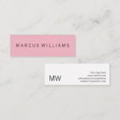 Modern verfijnd roze mini visitekaartje (Voorkant / Achterkant)