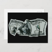 Modern Verfrommeld $100 Bill Design Briefkaart (Voorkant / Achterkant)