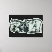Modern Verfrommeld $100 Bill Design Canvas Afdruk (Voorkant)