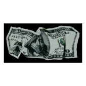 Modern Verfrommeld $100 Bill Design Perfect Poster (Voorkant)