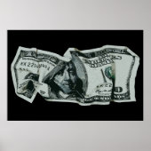 Modern Verfrommeld $100 Bill Design Poster (Voorkant)