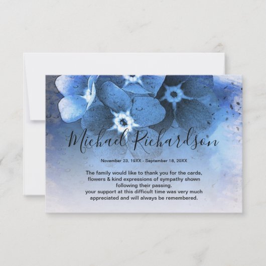 Modern vergeet me niet... bedankkaart (Voorkant)