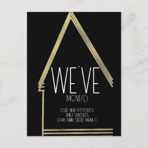 Modern Verhuisd NIEUW THUIS Adres Huis Briefkaart