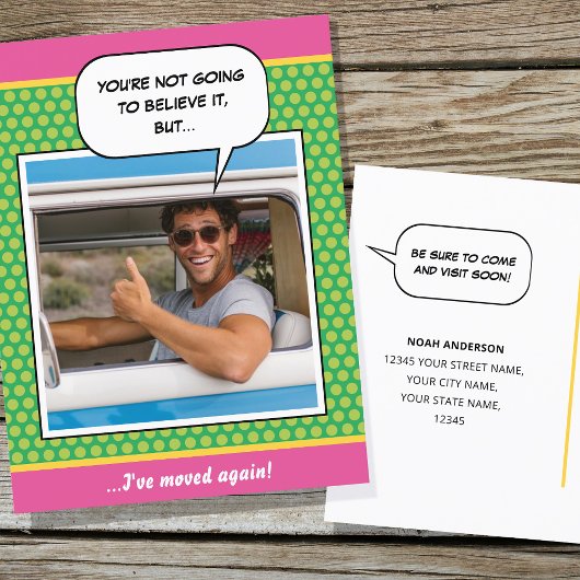 Modern Verhuiswoning Aangepaste Foto Nieuw Adres Briefkaart