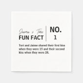 Modern Verjaardag Bruiloft Zwart-wit Fun Fact Servet (Voorkant)
