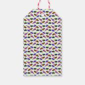 Modern Verjaardag Pixel Auto Naadloos Patroon Cadeaulabel (Achterkant)