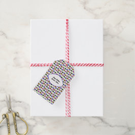 Modern Verjaardag Pixel Auto Naadloos Patroon Cadeaulabel