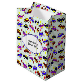 Modern Verjaardag Pixel Auto Naadloos Patroon Medium Cadeauzakje