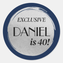 Modern Verjaardagsblad Hoesje Blauw Zilver