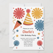 Modern Verjaardagsconfetti Plezier Kaart (Voorkant)