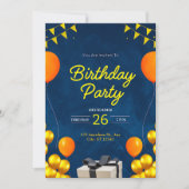 Modern verjaardagsfeestje kaart (Voorkant)