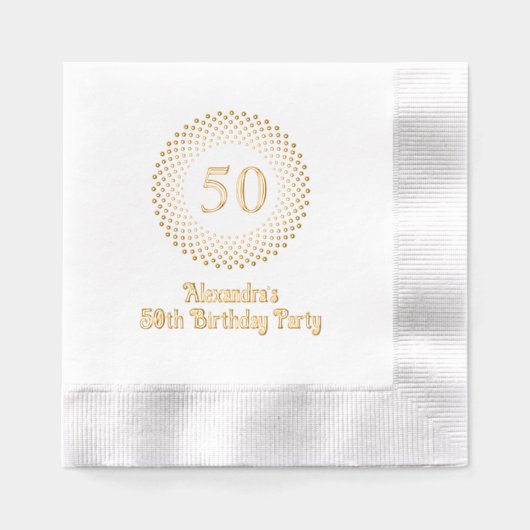 Modern verjaardagsfeestje rond gestippeld Lijst #3 Folie Servetten (Voorkant)