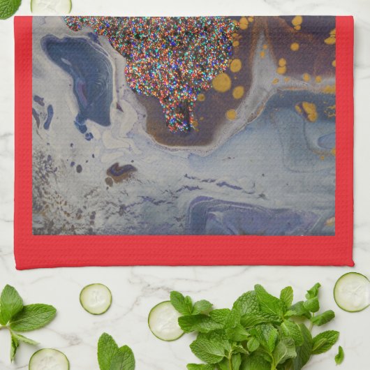 Modern verlicht kerstboomontwerp theedoek (Gevouwen)