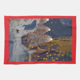 Modern verlicht kerstboomontwerp theedoek