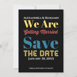 Modern verloofd bruidspaar aankondiging