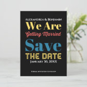 Modern verloofd bruidspaar aankondiging (Staand voorkant)