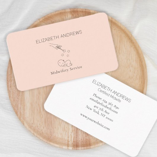 Modern, Verloskundige, Geboorte Doula Visitekaartje