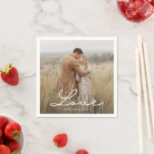 Modern Verloving Foto Kalligrafie Liefde Servet (Insitu)