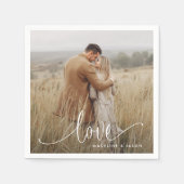 Modern Verloving Foto Kalligrafie Liefde Servet (Voorkant)
