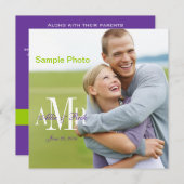 Modern Verloving Foto Weddenschap Kaart (Voorkant / Achterkant)