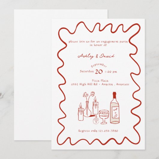 Modern Verloving | Grappige huwelijksuitnodigingen Kaart (Voorkant / Achterkant)