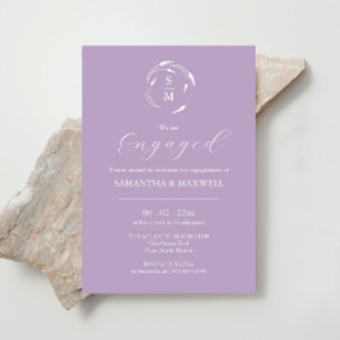 Modern Verloving Invitation Design Lavendel Kaart