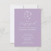 Modern Verloving Invitation Design Lavendel Kaart (Voorkant)