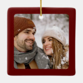 Modern Verloving Kerst Foto Ornament (Achterkant)