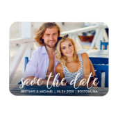 Modern Verloving sparen het Datumfotopaar Magneet (Horizontaal)