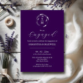 Modern Verloving Uitnodiging Design Donker Paarse