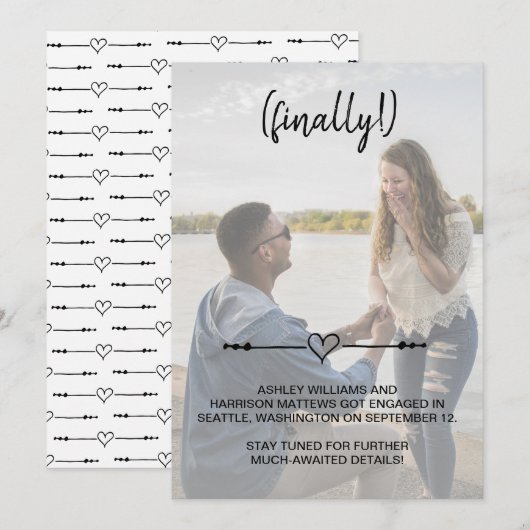 Modern Verloving voor hartverwarmingstoestellen Save The Date (Voorkant / Achterkant)