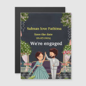 Modern verlovingsfeest magnetische uitnodiging (Voorkant / Achterkant)