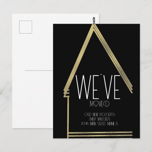Modern Verplaatst NIEUW Adres Briefkaart (Voorkant / Achterkant)