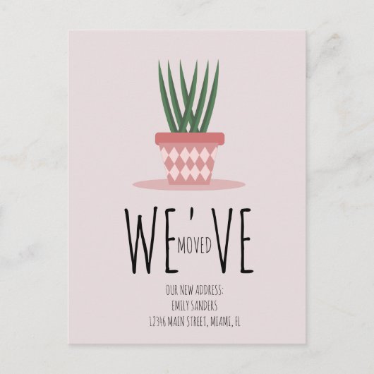 Modern verplaatst NIEUW THUIS-adres Briefkaart (Voorkant)