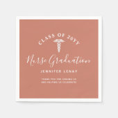 Modern verpleegkundig Afstudeerder Terracotta Oran Servet (Voorkant)