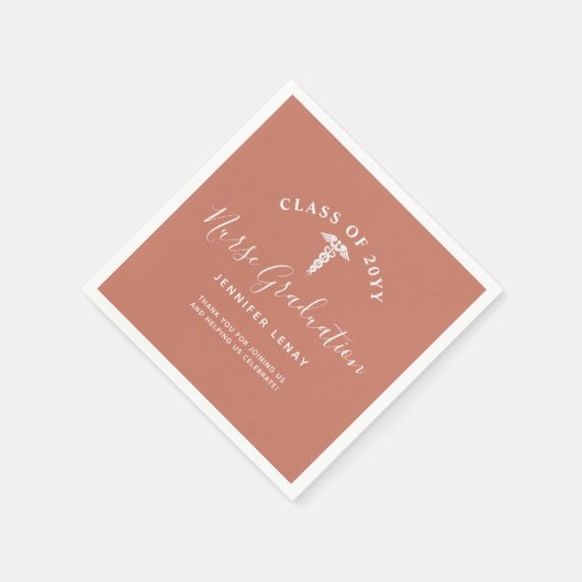 Modern verpleegkundig Afstudeerder Terracotta Oran Servet (Hoek)