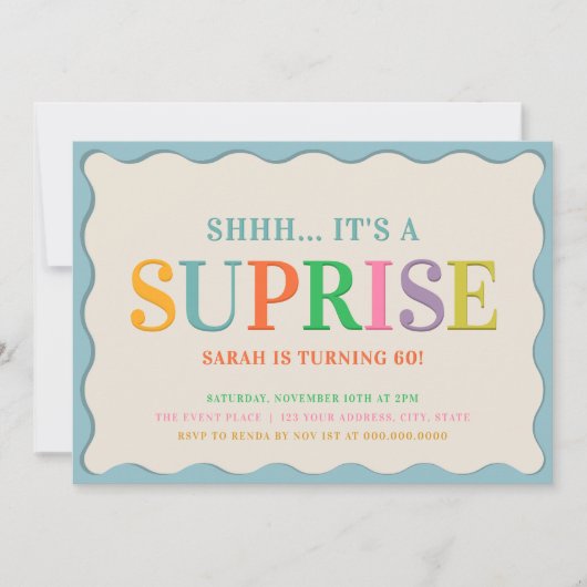 Modern Verrassingsverjaardagsfeestje Kaart (Voorkant)