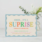 Modern Verrassingsverjaardagsfeestje Kaart (Staand voorkant)