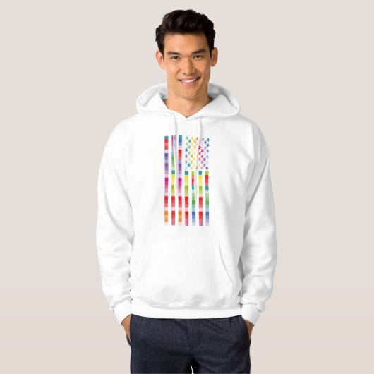 MODERN VERSION MULTICOLOR USA/EEUU FLAG BY MASANSE HOODIE (Voorkant volledig)