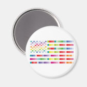 MODERN VERSION MULTICOLOR USA/EEUU FLAG BY MASANSE MAGNEET (Voorkant / Achterkant)