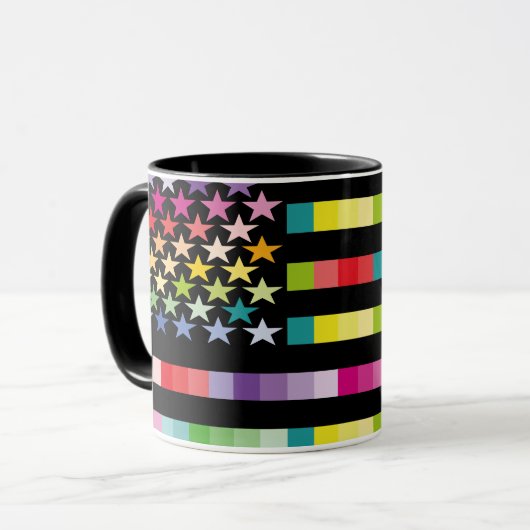 MODERN VERSION MULTICOLOR USA/EEUU FLAG MASANSER MOK (Voorkant links)