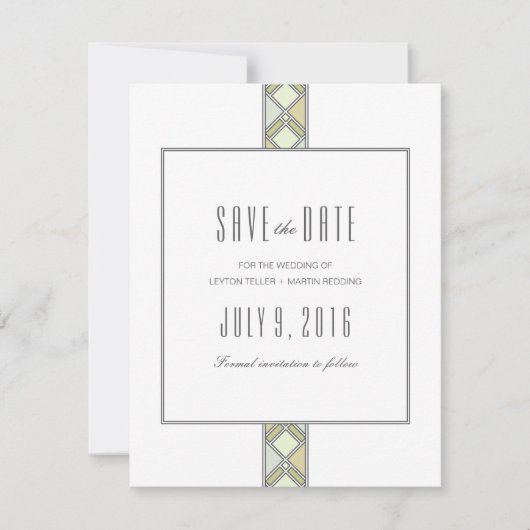 Modern vertakt patroon slaat de datum op save the date (Voorkant)