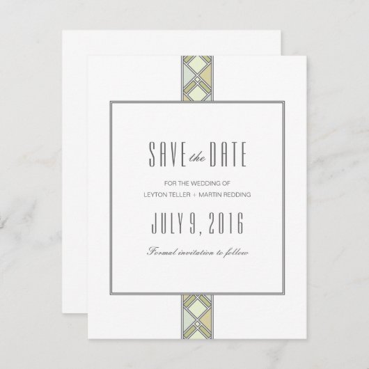 Modern vertakt patroon slaat de datum op save the date (Voorkant / Achterkant)