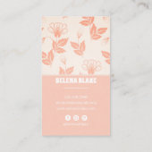 Modern verticaal bloemenpatroon – Zacht roze elega Visitekaartje (Achterkant)