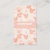 Modern verticaal bloemenpatroon – Zacht roze elega Visitekaartje (Voorkant)
